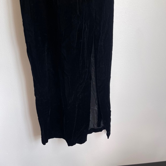 Vintage 90s JS Collections Fitted Velvet Maxi Dress with‎ Back Draping - Picture 5 of 9